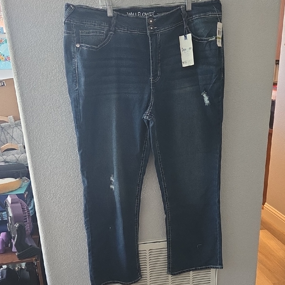 Wallflower Dark Blue Bootcut Leg Jeans